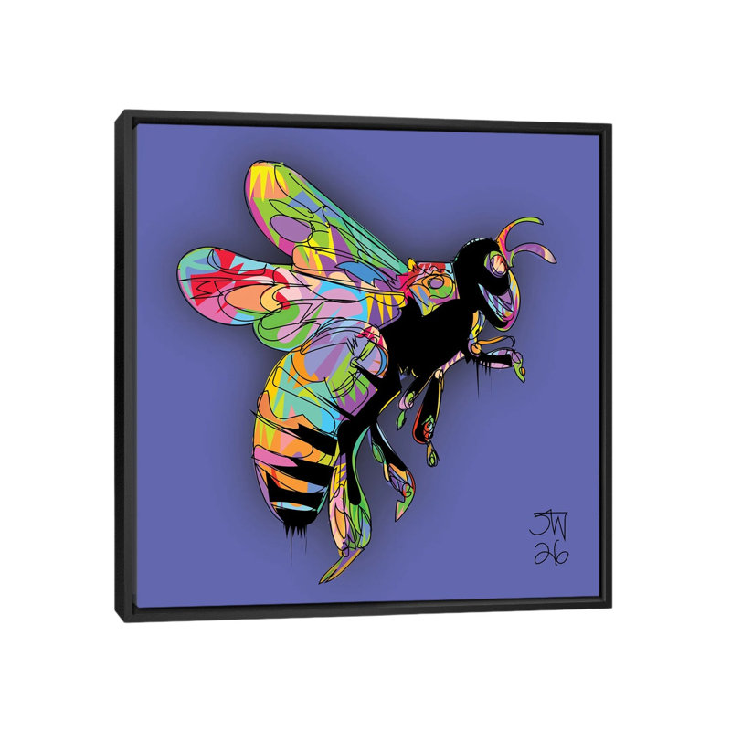 Abeille 2026 - reproduction d'art murale - toile encadrée, 18" x 18", Framed Canvas, Black