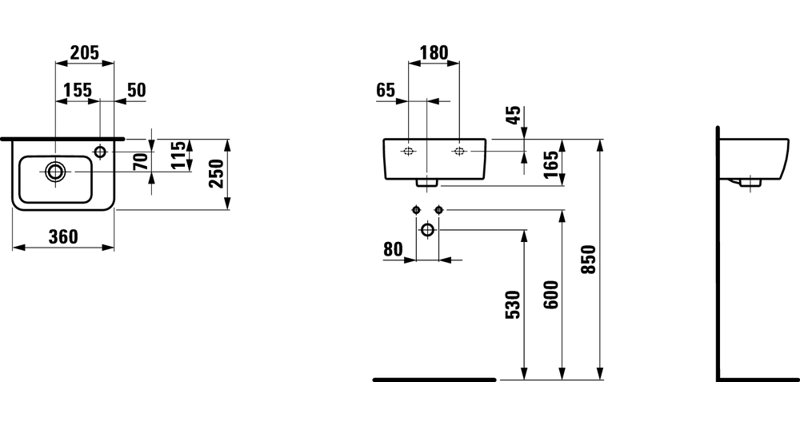 Laufen PRO 14.17'' L Bathroom Sink