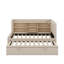 Lit de jour simple rembourré avec lit gigogne, tablettes de rangement, port USB et prise de courant-884424081