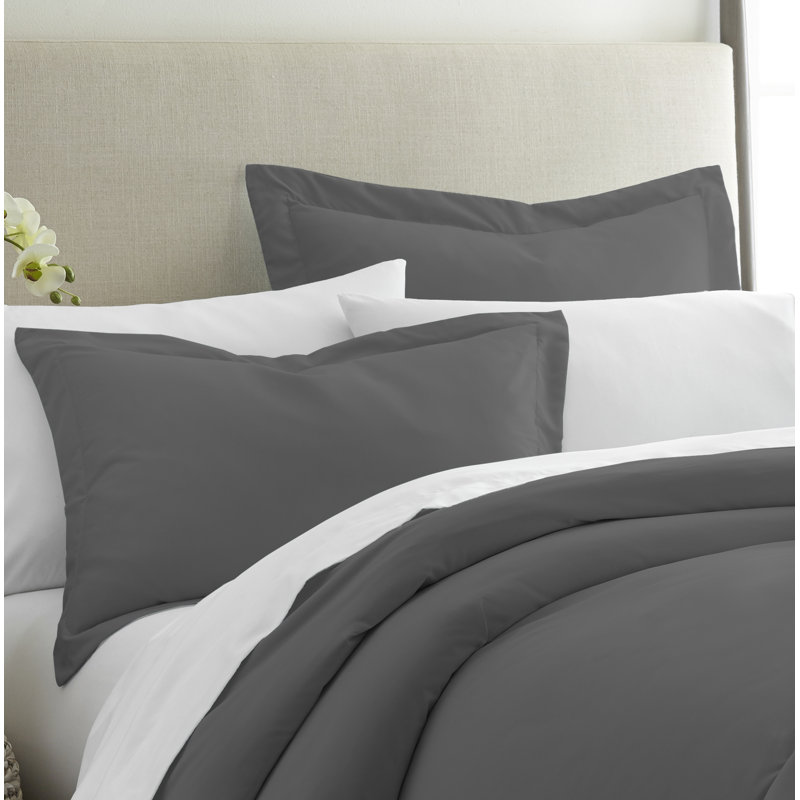 Ensemble de 2 taies d'oreiller en microfibre ultra douce, gris, Standard