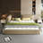 King Size Upholstered Chenille Bed Platform Bed with Wood Frame and Padded Headboard