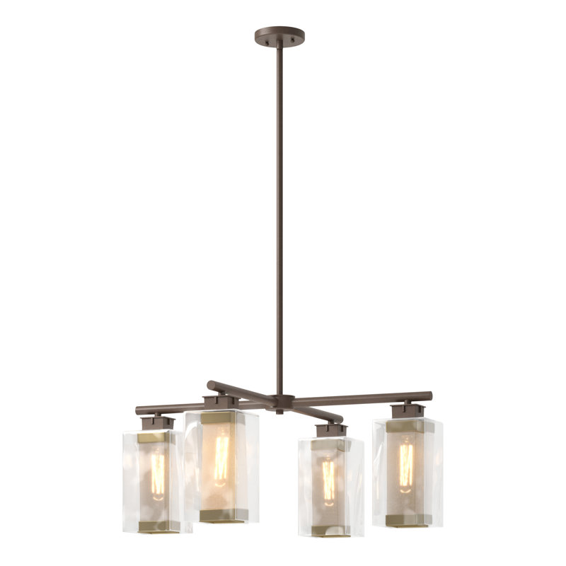Polaris 4 - Light Outdoor Chandelier, Coastal Gold, Coastal Bronze