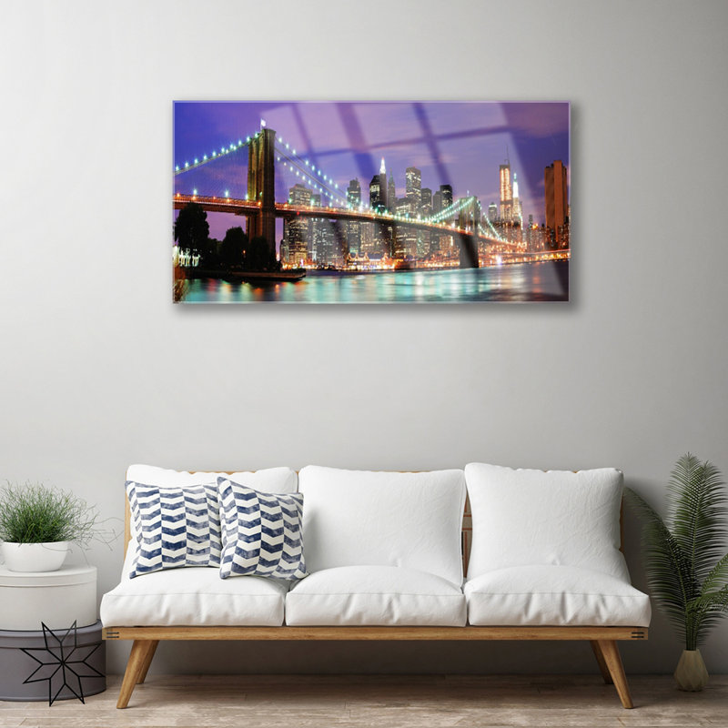 Architecture Bridge City 1 Piece Wall Art on Glass