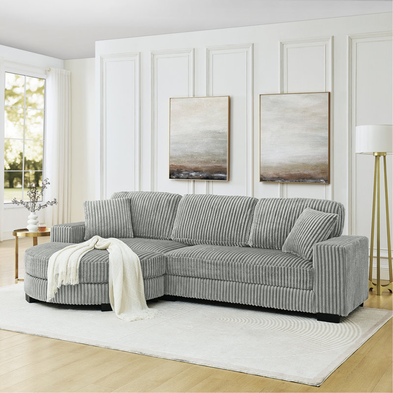 Canapé modulaire rembourré, canapé modulaire en L pour l'intérieur, Gris