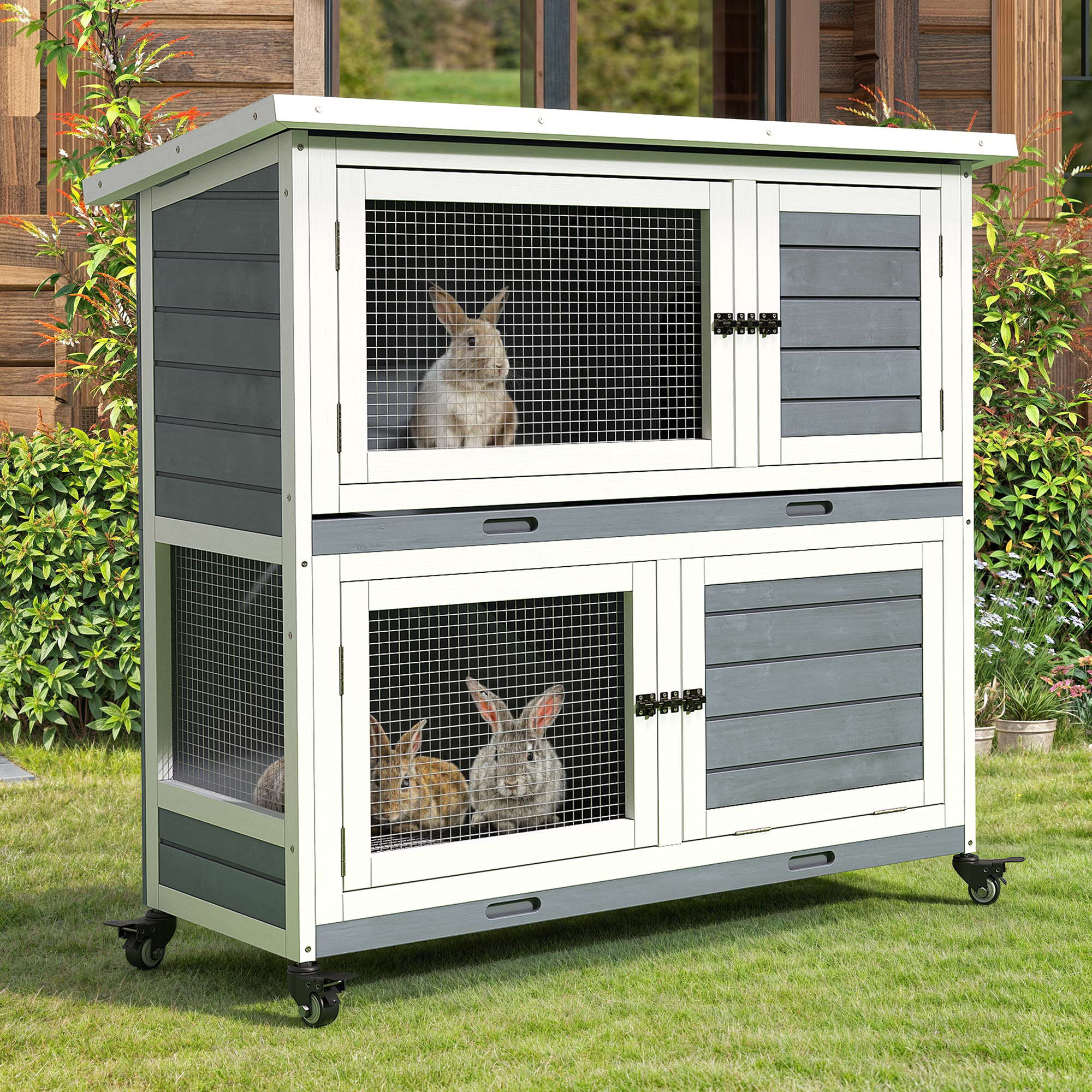 Tucker Murphy Pet™ Batholo Weather Resistant Rabbit Hutch Bunny Cage ...