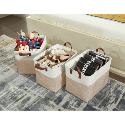 Foldable Storage Bin | Collapsible Sturdy Fabric Storage Basket Container W/Handles