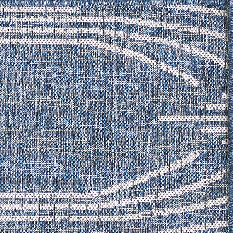 Tapis intérieur / extérieur bleu / gris Hodder, Rectangle 7 pi 10 po x 10 pi 10 po