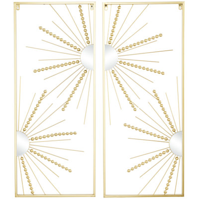 2 Piece Glam Metal Radial Wall Décor Set