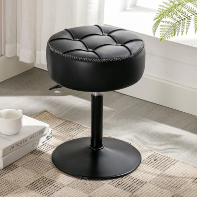 Élégant tabouret de coiffeuse pivotant à 360 degrés pour salle de maquillage, réglable, noir