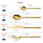 Velaze Series, 24-Piece Gold Square Handle Stainless Steel Cutlery Set, Service For 6