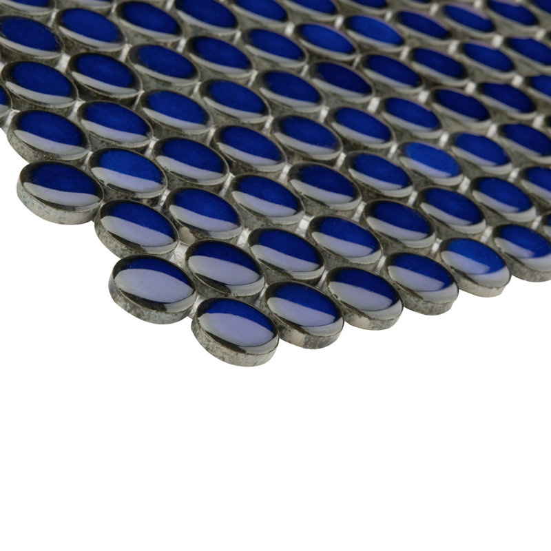 Hudson Penny Round .80" x .80" Porcelain Penny Round Mosaic Wall & Floor Tile, Blue Eye