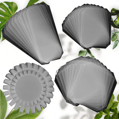 50 Pack Shaker Card Covers - Square, Round, Flat Shapes