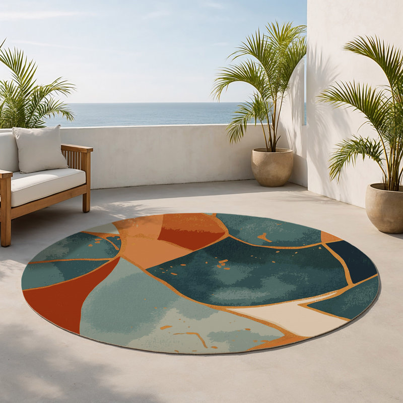 Tapis intérieur et extérieur Sierra Streams, Rond 5 pi