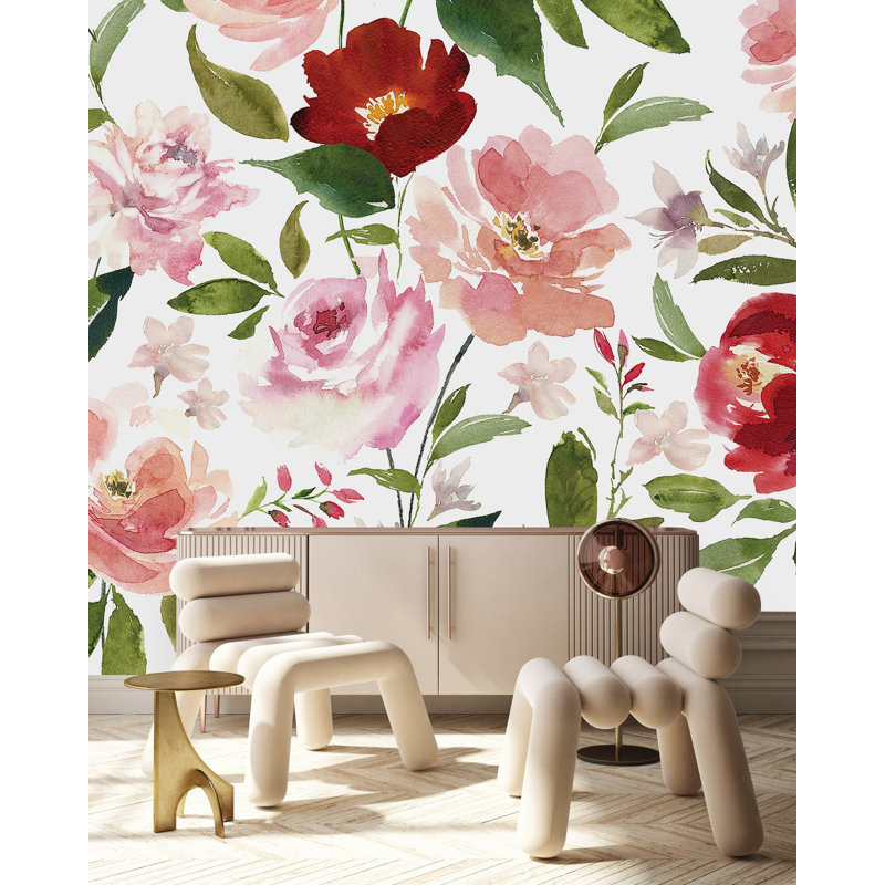 Rouleau de papier peint 10,4 pi x l 125 po Flowers, L 10,4 pi x l 125 po