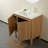 Niko 30" Bathroom Vanity With Sink, Modern Freestanding Bathroom Storage Cabinet With Double Doors, White Ceramic Basin Without Faucet, Natural Wood Color