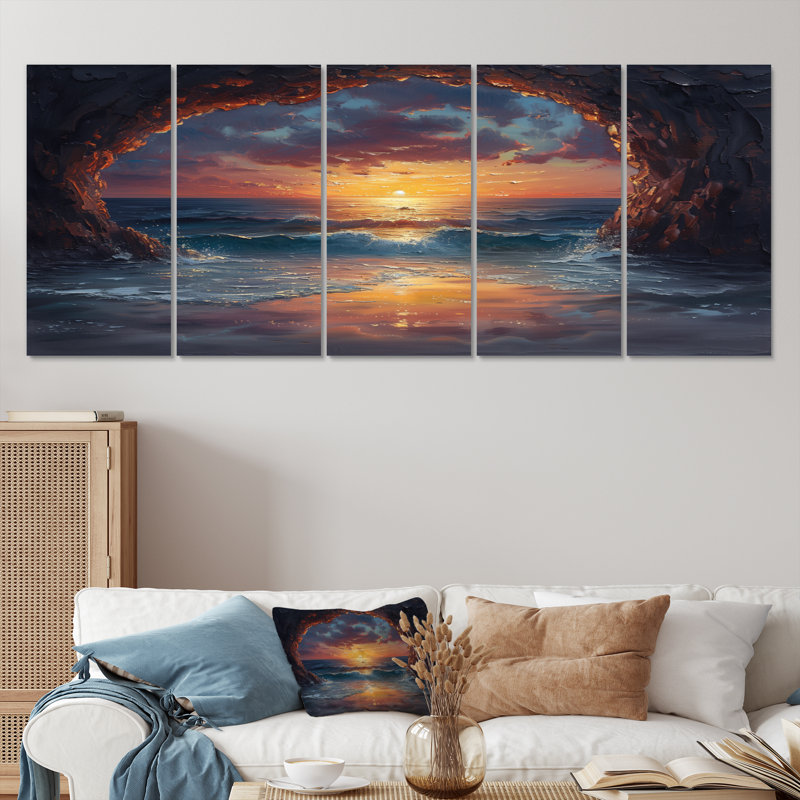 Sarmiento - Ensemble de reproduction d'art mural plage, H 32 po x l 80 po
