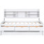Lit capitaine simple en bois avec tablettes intégrées, 3 tiroirs et lit gigogne escamotable en style blanc-320544570