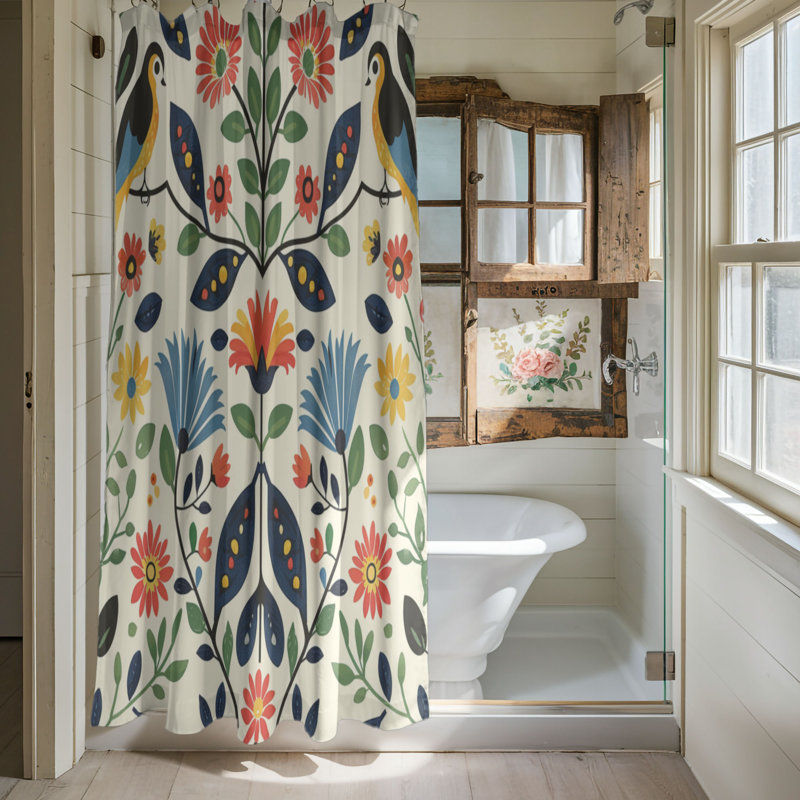 Tribal Spring - Premium Shower Curtain, 74"H x 71"W