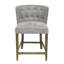 Tabouret de comptoir Cly, tissu doux, bois massif-106710938