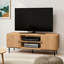  Meuble télé Mid-Century pour téléviseur de 60 po ou moins, chêne
