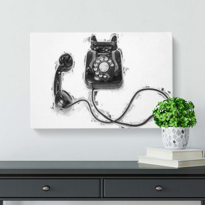 Vintage Telephone - Wrapped Canvas Print