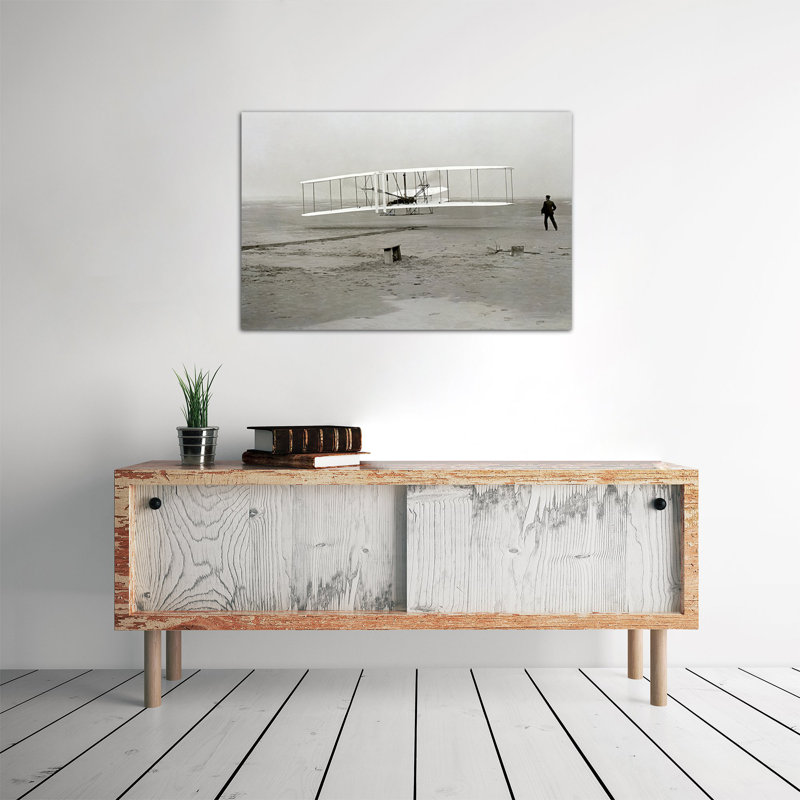 "The Wright Brothers - First Flight" par Kitty Hawk, reproduction de photo sur toile, H 18 po x l 26 po x P 1,5 po