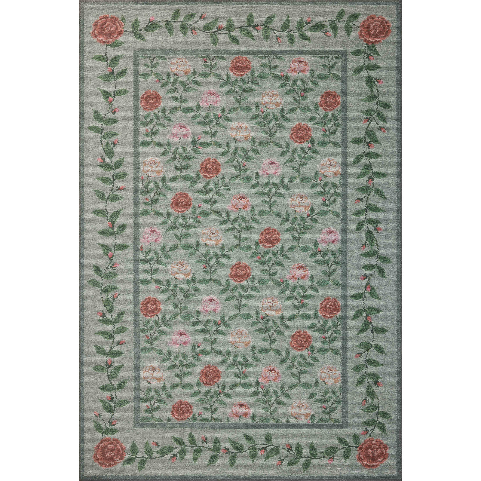 Wildwood Green Area Rug, Round 5', Green