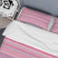 Motif rayé rose et bleu - Ensemble de housse de couette abstrait - Microfibre de polyester-745507602