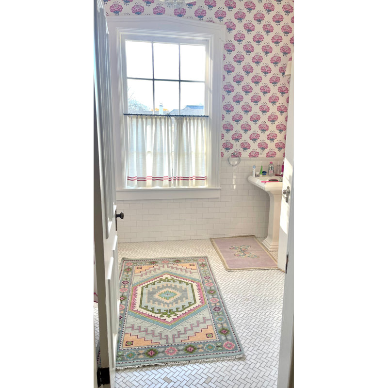 Maisie Hand Knotted Wool Geometric Area Rug, Runner 3' x 10'