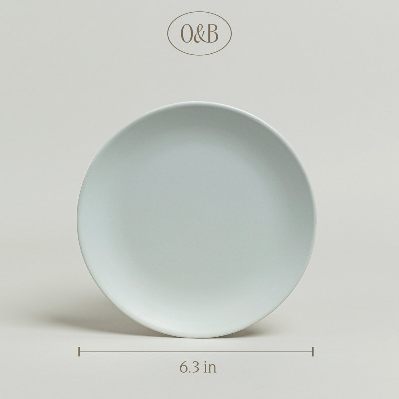 Light Blue Glossy Ceramic Appetizer Plates Set of 4