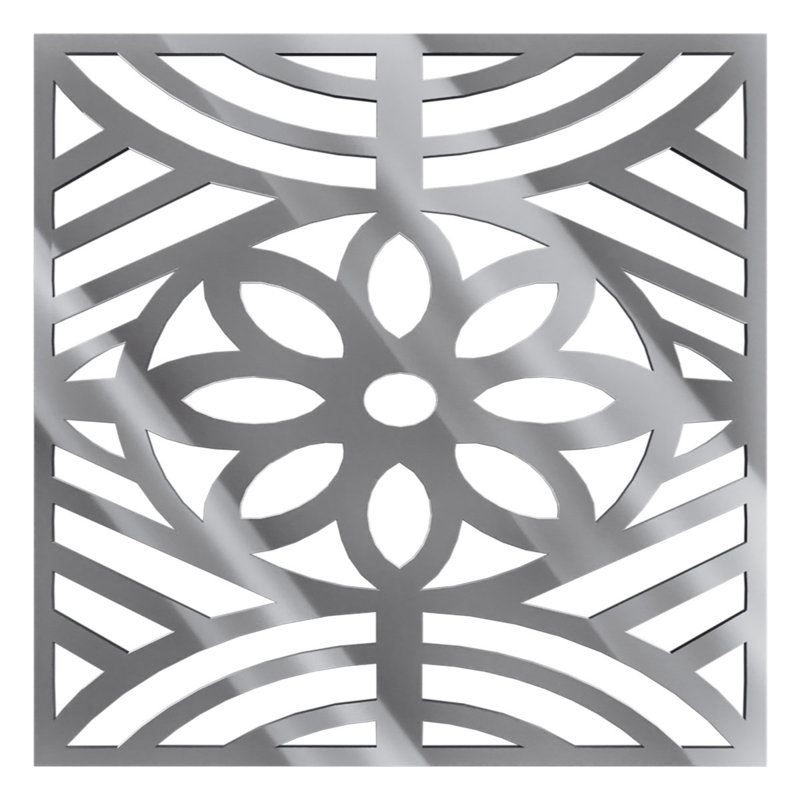 Grand panneau mural décoratif en acrylique Hesperia, l 23 3/8 po x H 23 3/8 po x T 1/8 po, miroir argenté, Miroir argenté