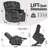 Power Lift Massage Recliner Chairs With Heat, Large Shell Velvet Chair Recliners