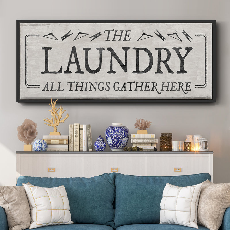 Laundry Gathers- Framed Canvas