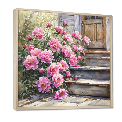 Dahlquist, pivoines roses par The Farmhouse Steps I - pivoines, art mural