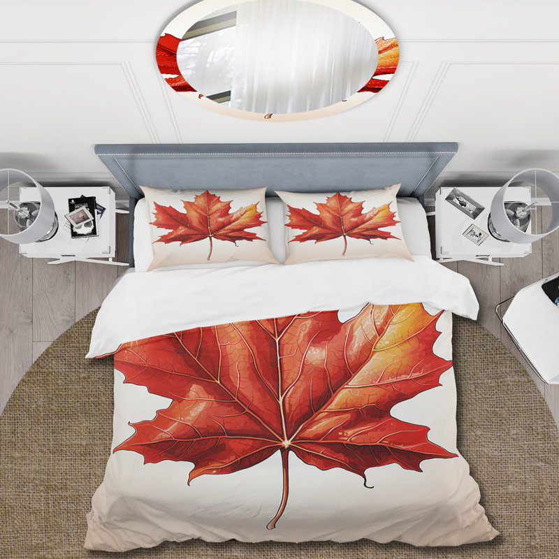 Ensemble de housse de couette Orange I, Housse de couette pour très grand lit et 2 très 