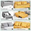2 Seater Linen Sofa Bed-1907410472