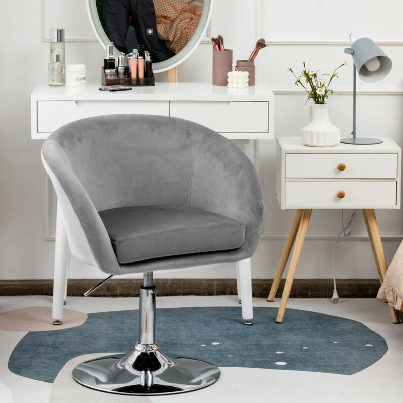Tabouret de bar pivotant rembourré, gris