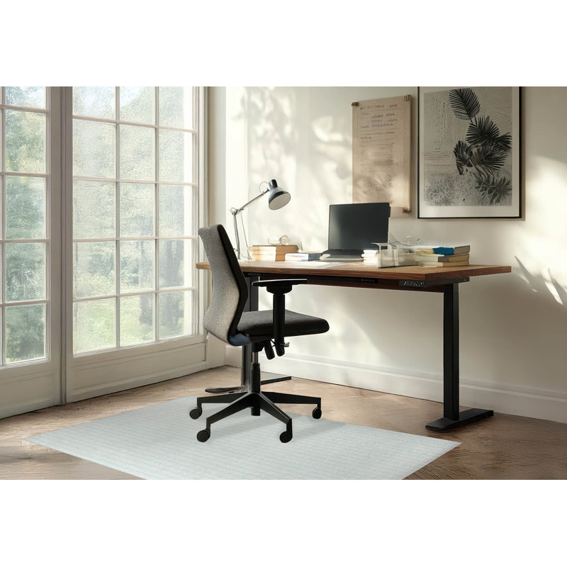 Tapis de bureau Ricky Row, L 7 pi x L 5 pi, Bleu clair