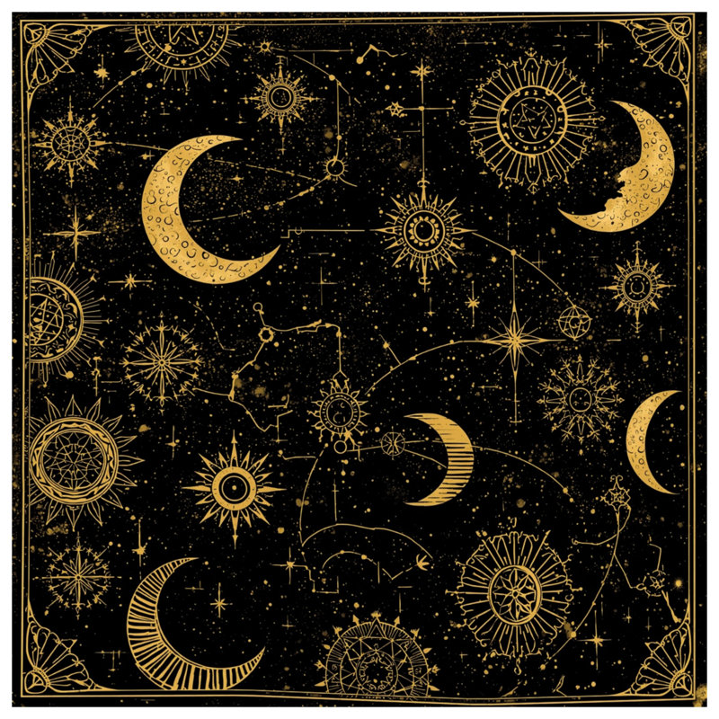 Rideaux de douche Golden Celestial Moons, L 70 po x H 72 po