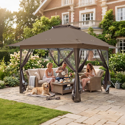Pavillon de jardin escamotable 13 pi L 13 pi. D Patio en métal