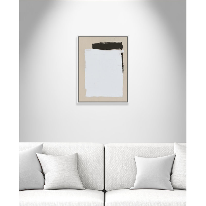 Sam - Peinture sur toile avec cadre flottant, H 25,5 po x l 19,5 po, Toile avec cadre, Blanc