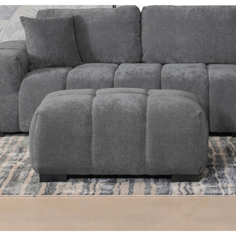 Repose-pieds rectangulaire gris anthracite Plather, Gris anthracite