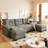 Maelina 104.7" Sectional Modular Sleeper Sofa Bed-1559687483
