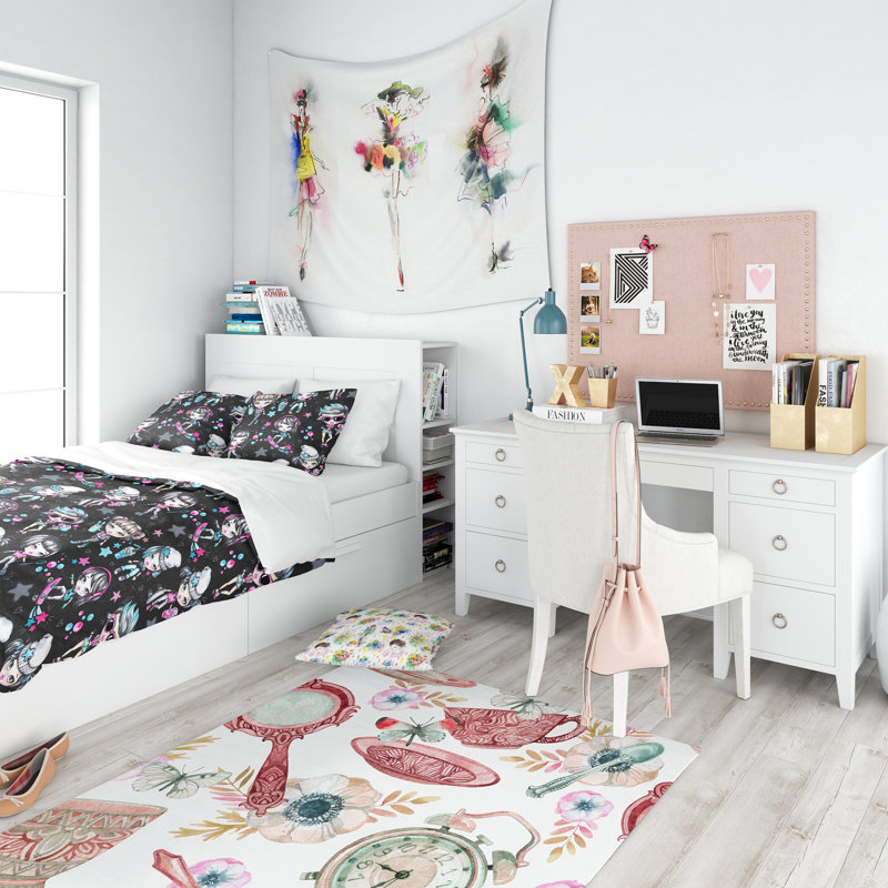 Ensemble de housse de couette modern adolescent, Housse simple + 1 taie décorative