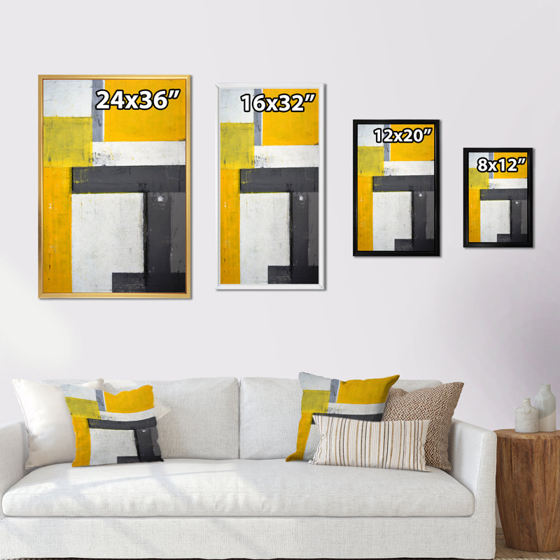 Art moderne gris et bleu II 2PT47778, Cadre noir, H 20 po x l 12 po x P 1 po