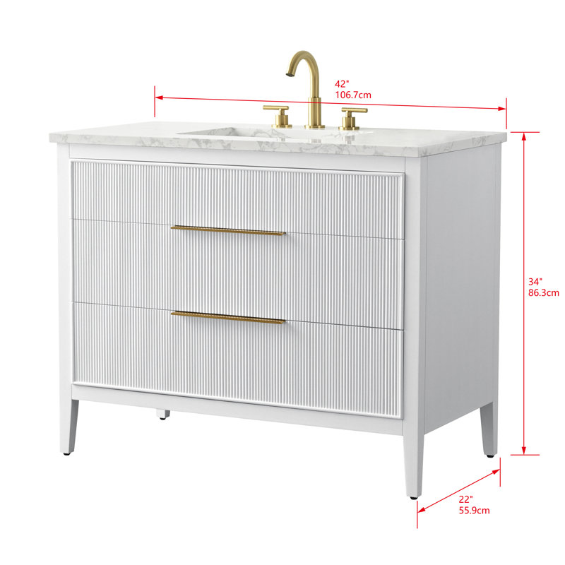 Emma 42" W Single Vanity, White