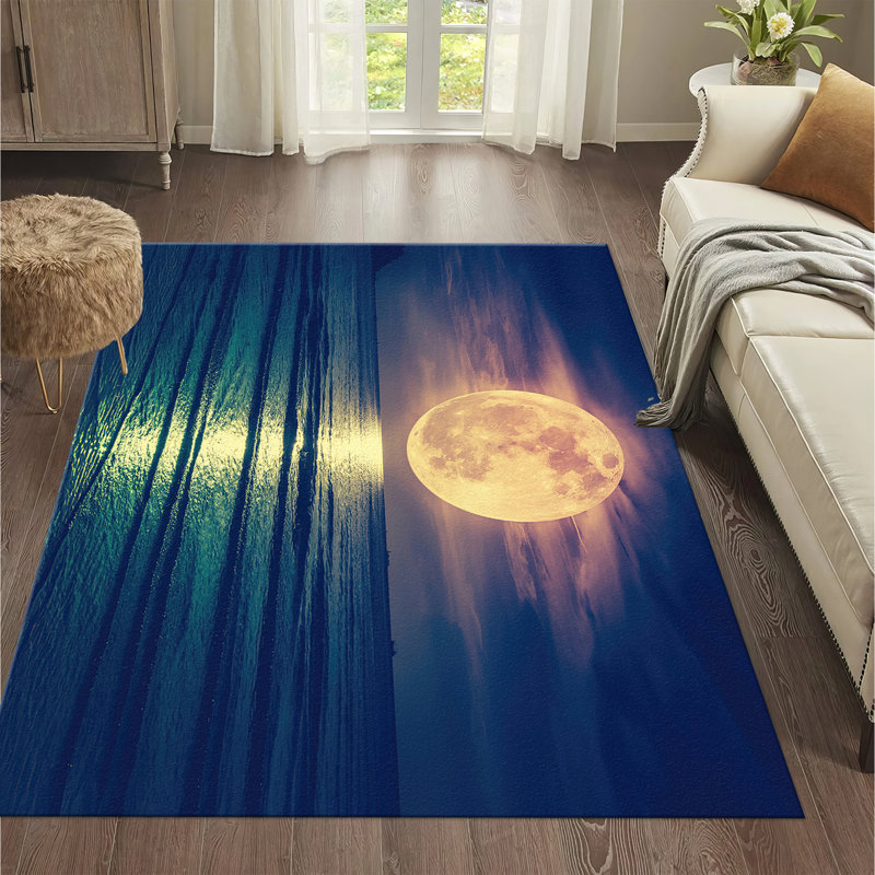 Soft Textured Goblen Fabric Rug Featuring Striking Abstract Design for an Extraordinary Addition to Your Home Interior