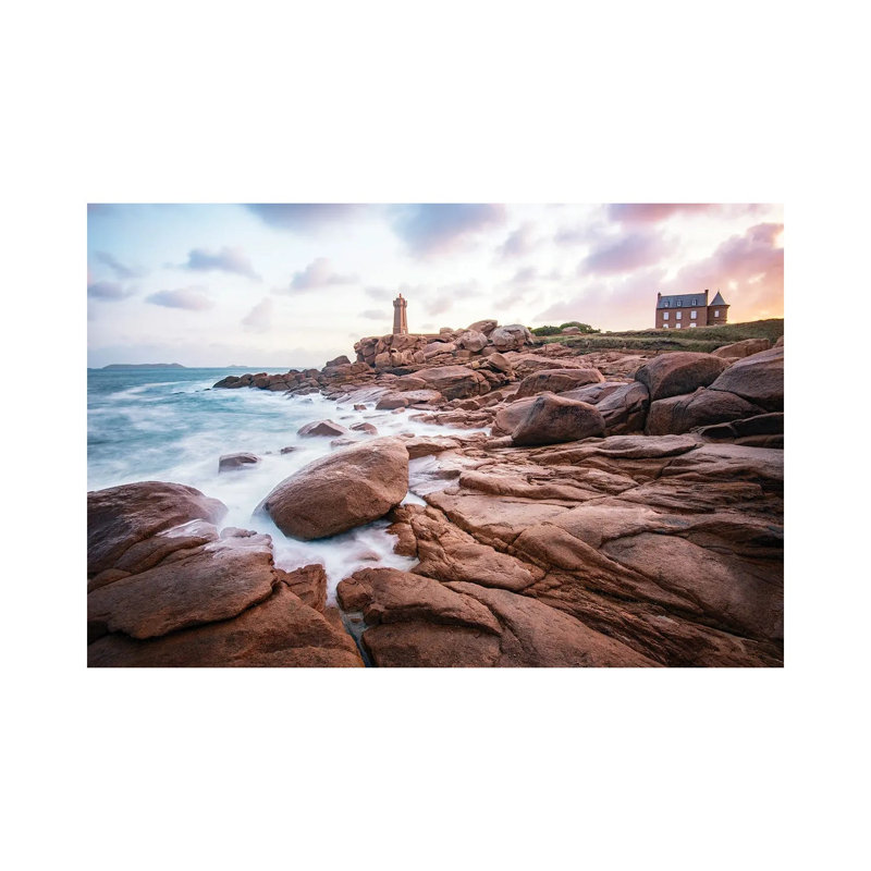 Sea Shore On Pink Granite Coast by Philippe Manguin - Wrapped Canvas Gallery-Wrapped Canvas Giclée