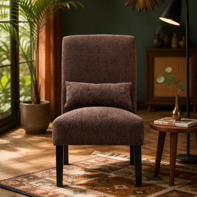 Chaise d'appoint contemporaine sans accoudoirs avec coussin, conçue pour le confort et le style dans n'importe quel espace de vie