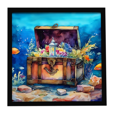 Treasure Chest Framed Metal Print
